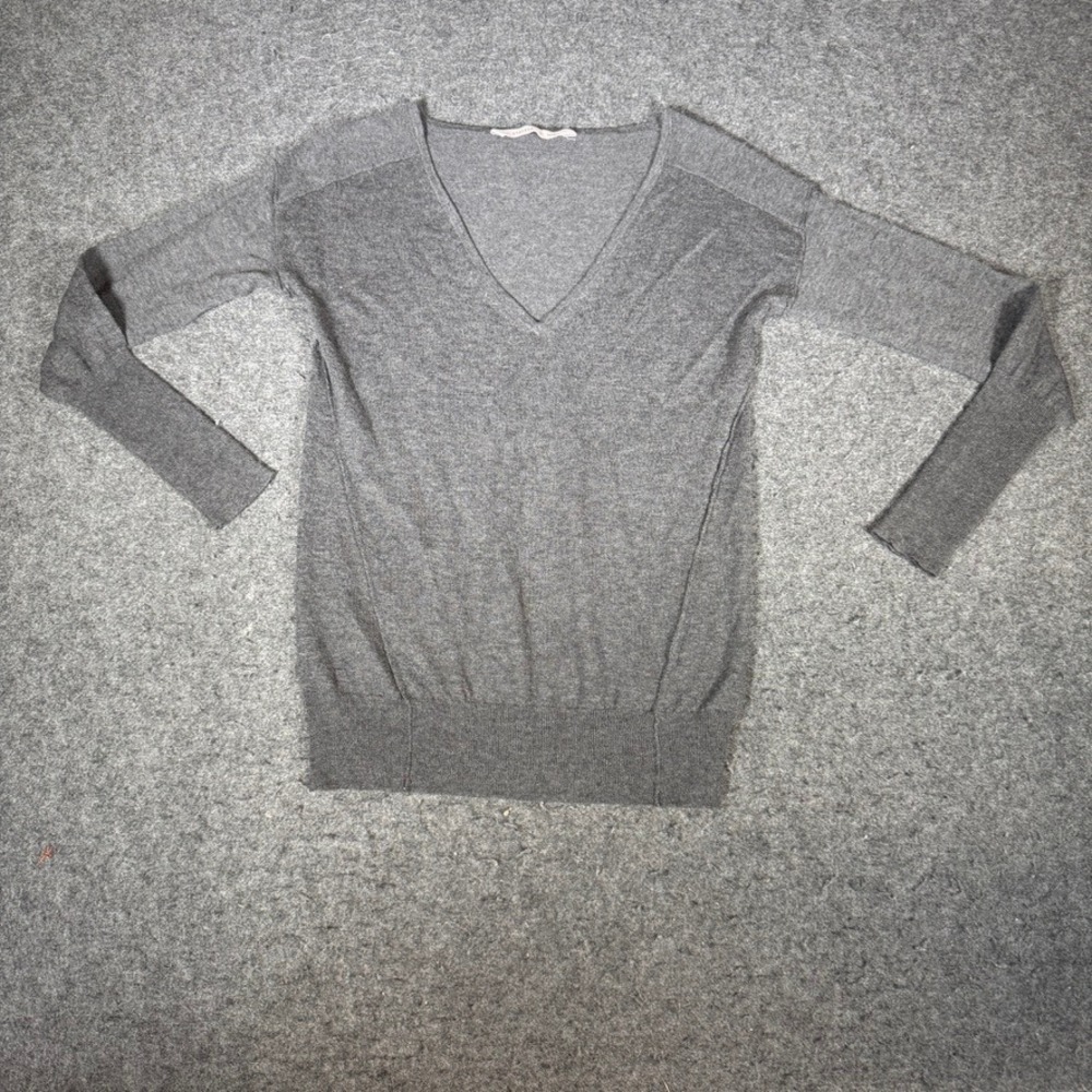 Athleta Womens‎ Charcoal Grey 100% Cashmere V-Neck Sweater XS 138582-00